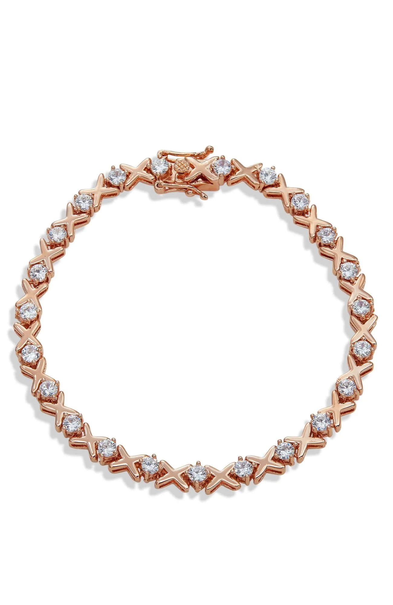 18K ROSE HUG AND KISSES TENNIS BRACELET ecco Shoes