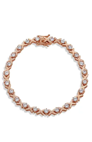 18K ROSE HUG AND KISSES TENNIS BRACELET ecco Shoes