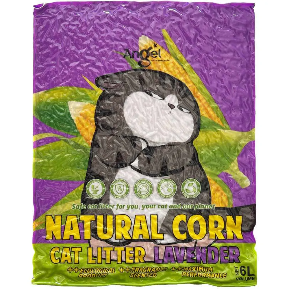 2 FOR $15: Angel Natural Corn Lavender Cat Litter 6L