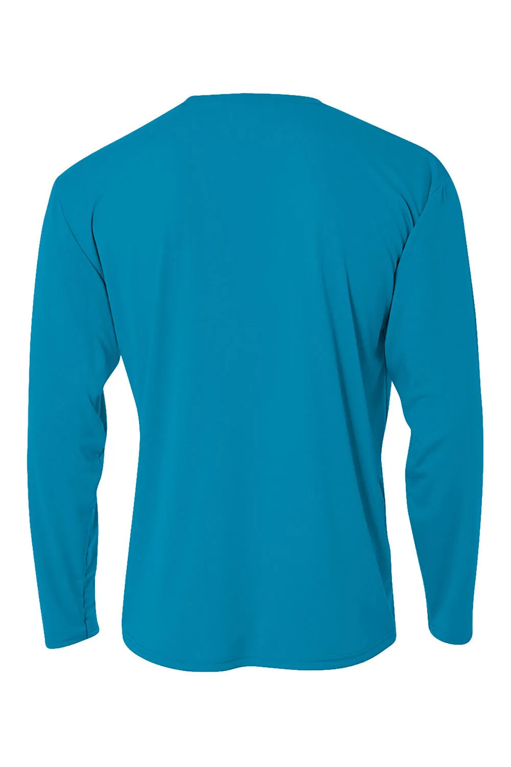 A4 Mens Performance Moisture Wicking Long Sleeve Crewneck T-Shirt - Electric Blue