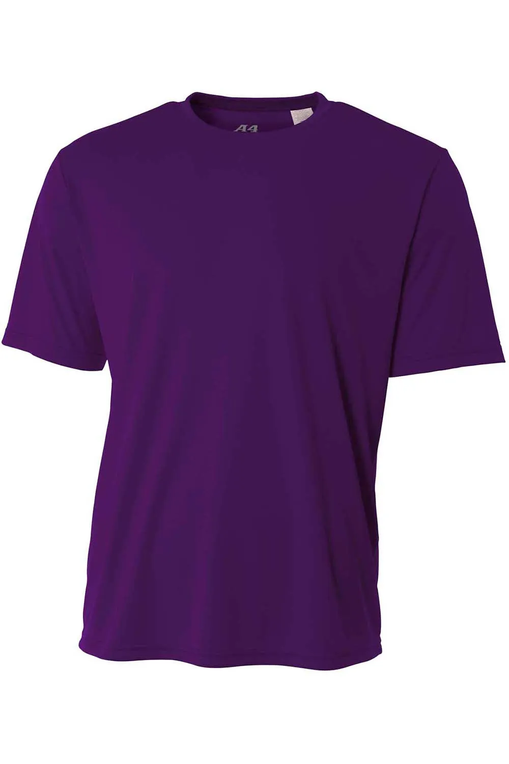 A4 Mens Performance Moisture Wicking Short Sleeve Crewneck T-Shirt - Purple