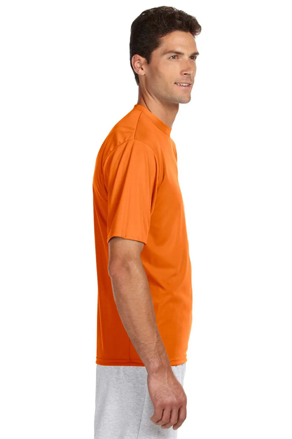 A4 Mens Performance Moisture Wicking Short Sleeve Crewneck T-Shirt - Safety Orange