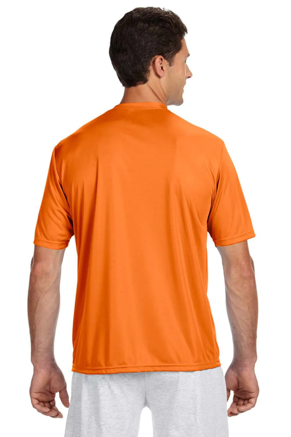 A4 Mens Performance Moisture Wicking Short Sleeve Crewneck T-Shirt - Safety Orange