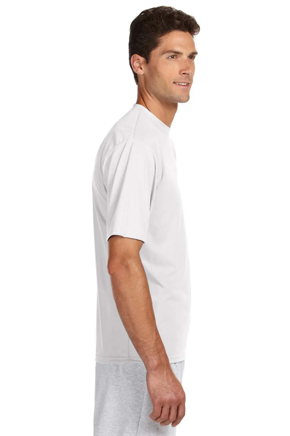 A4 Mens Performance Moisture Wicking Short Sleeve Crewneck T-Shirt - White