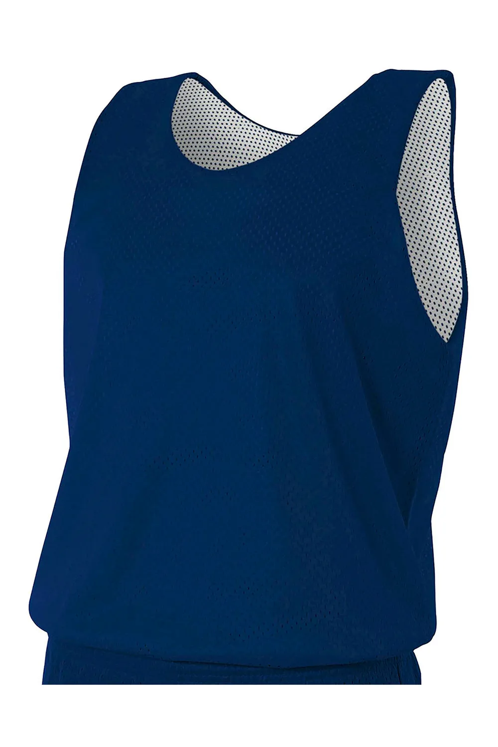 A4 Mens Reversible Mesh Moisture Wicking Tank Top - Navy Blue