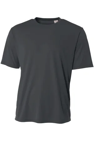 A4 Mens Sprint Performance Moisture Wicking Short Sleeve Crewneck T-Shirt - Graphite Grey