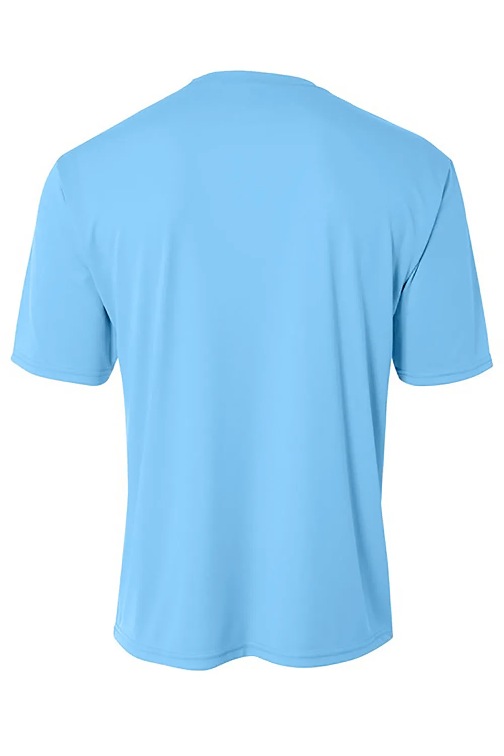 A4 Mens Sprint Performance Moisture Wicking Short Sleeve Crewneck T-Shirt - Light Blue