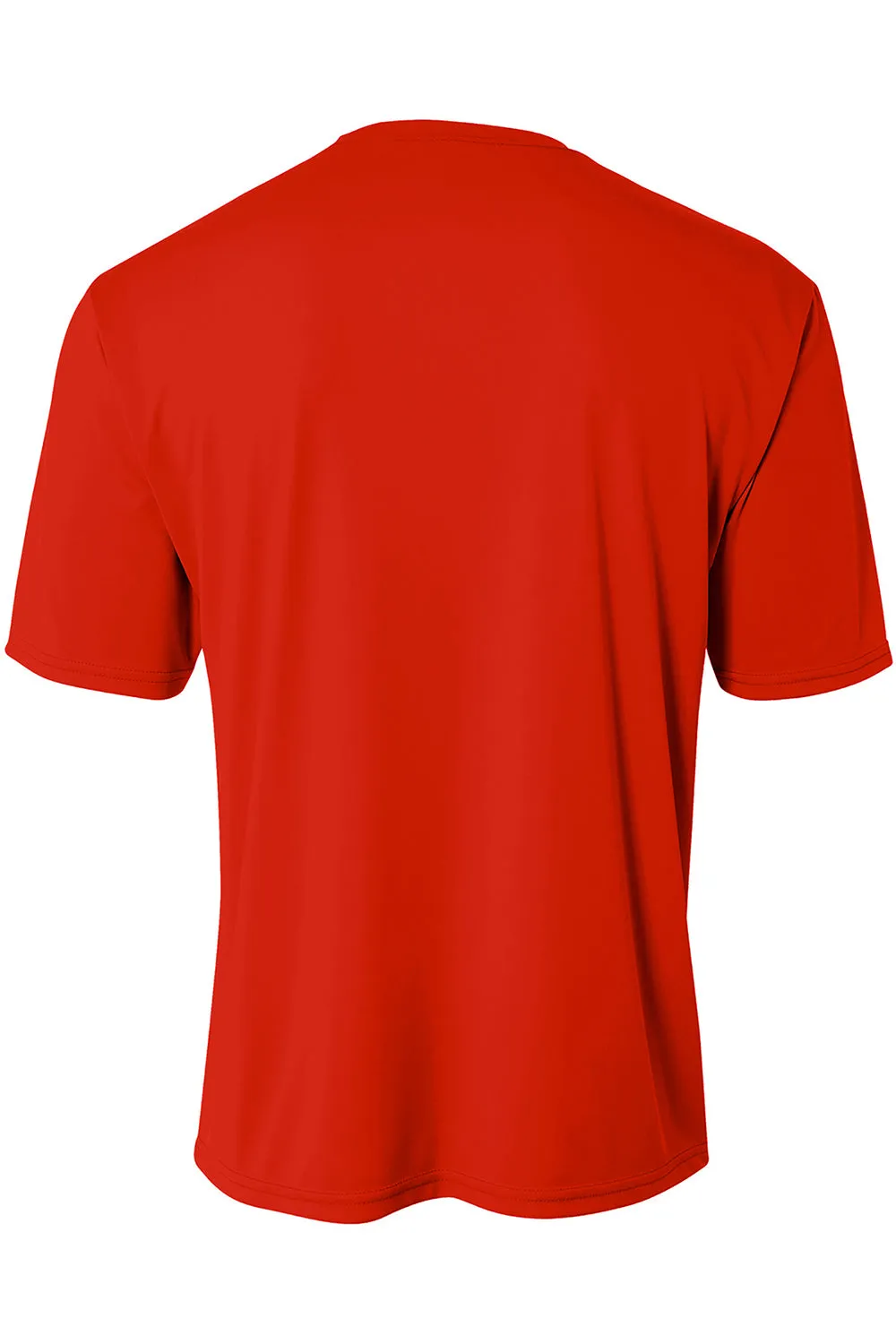 A4 Mens Sprint Performance Moisture Wicking Short Sleeve Crewneck T-Shirt - Scarlet Red