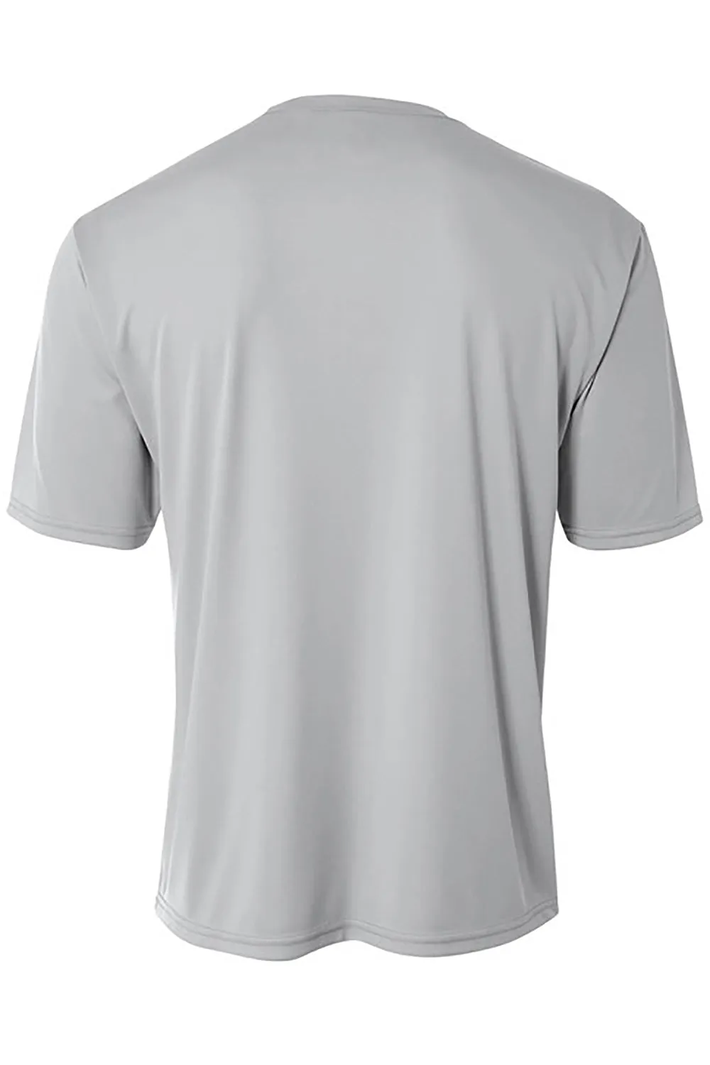 A4 Mens Sprint Performance Moisture Wicking Short Sleeve Crewneck T-Shirt - Silver Grey