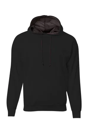 A4 Mens Sprint Tech Fleece Hooded Sweatshirt w/ Pouch Pocket - Black