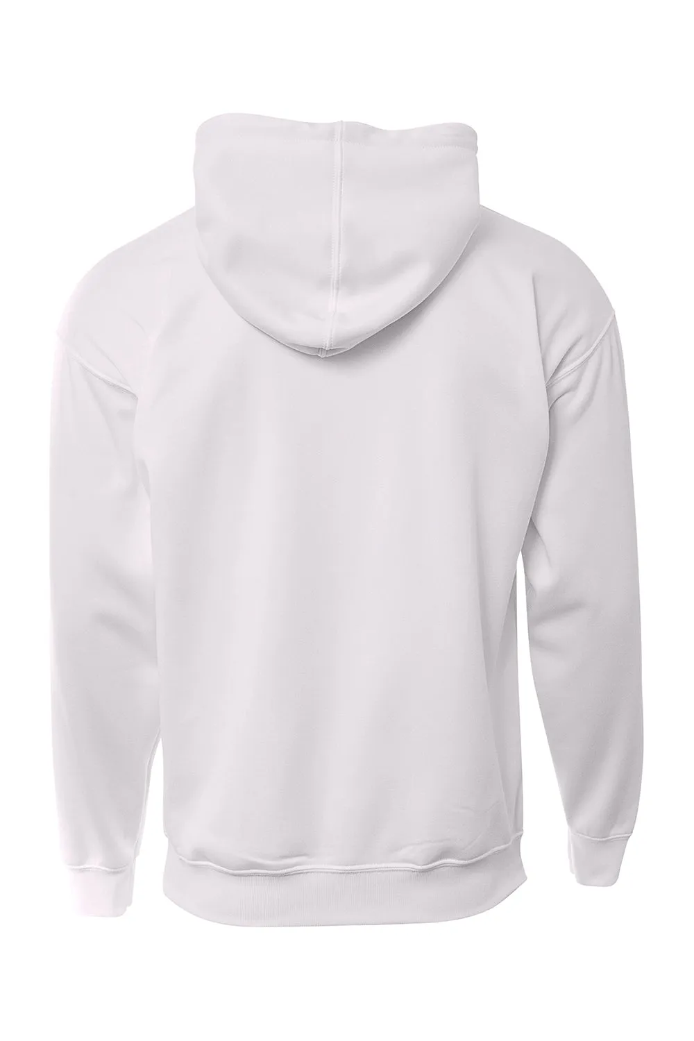 A4 Mens Sprint Tech Fleece Hooded Sweatshirt w/ Pouch Pocket - White