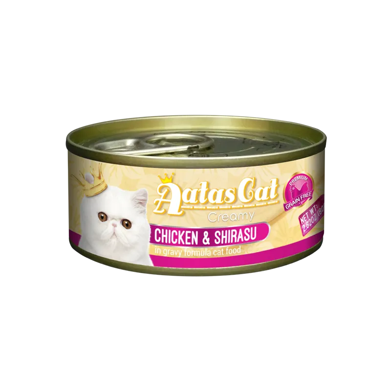 Aatas Cat Creamy Chicken & Shirasu in Gravy 80g