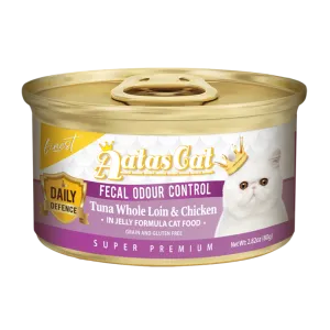 Aatas Cat Finest Daily Defence Fecal Odour Control - Tuna Whole Loin & Chicken in Jelly Formula 80g