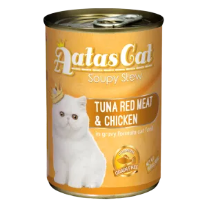 Aatas Cat Soupy Stew Tuna Red Meat with Chicken in Gravy 400g