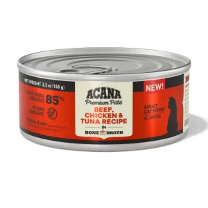 ACANA Beef, Chicken   Tuna Recipe in Bone Broth Wet Cat Food