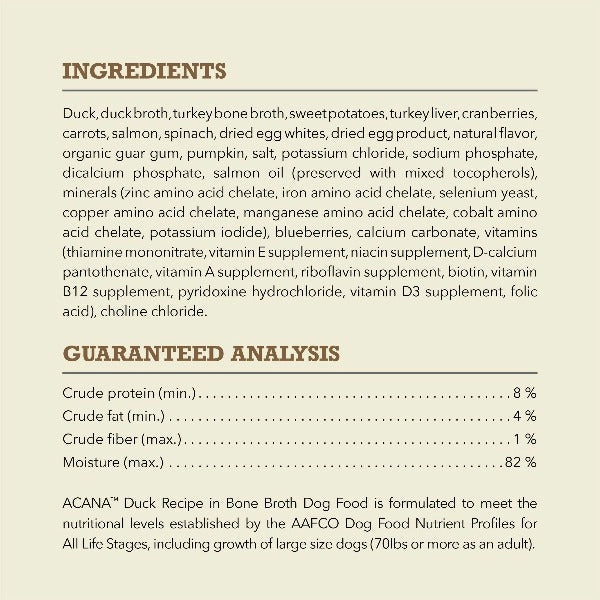 ACANA Duck Recipe in Bone Broth Canned Dog Food