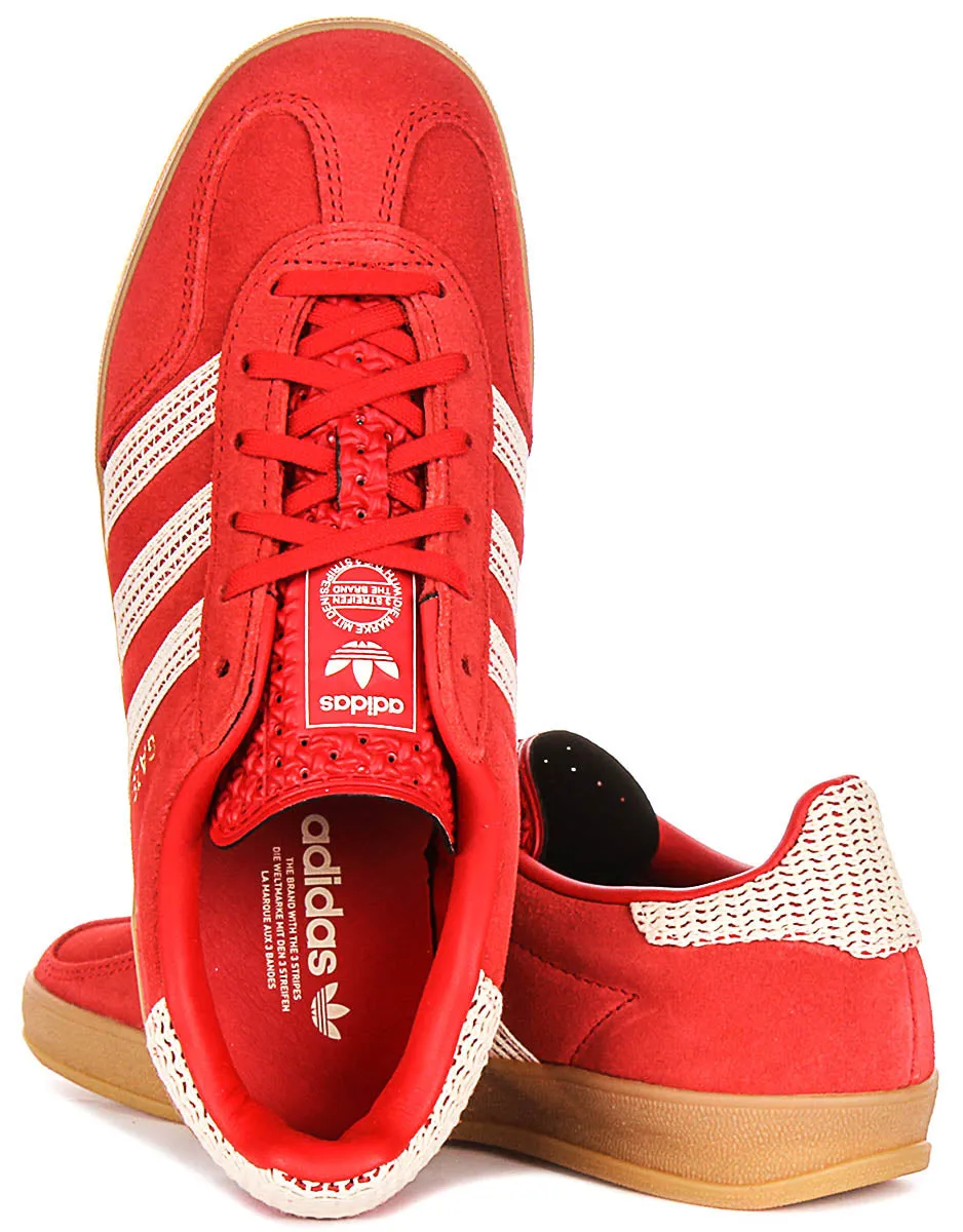 Adidas Gazelle Indoor In Red White For Women Shoes Adidas