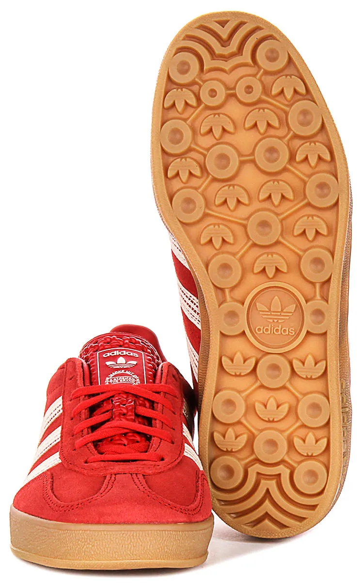 Adidas Gazelle Indoor In Red White For Women Shoes Adidas