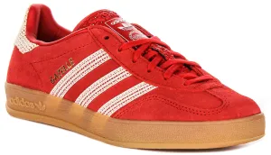 Adidas Gazelle Indoor In Red White For Women Shoes Adidas