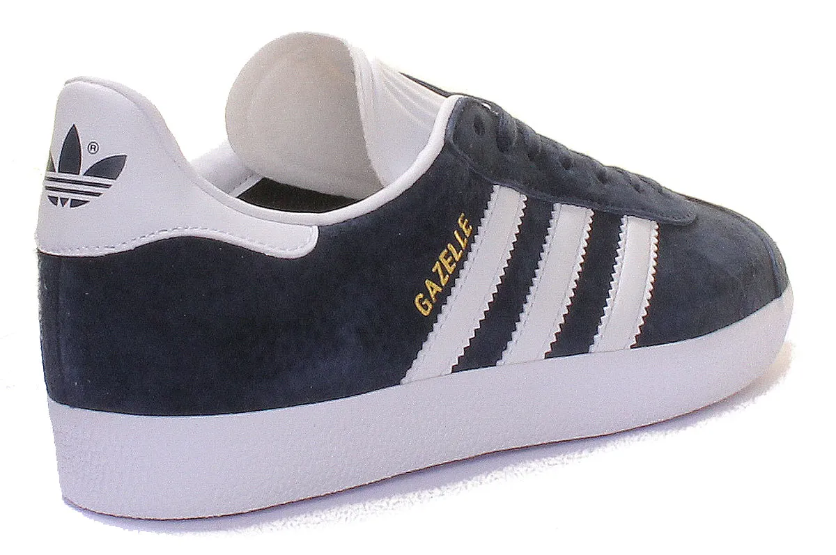 Adidas Gazelle Suede Leather Trainers In Navy White Shoes Adidas