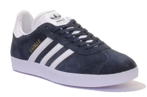 Adidas Gazelle Suede Leather Trainers In Navy White Shoes Adidas