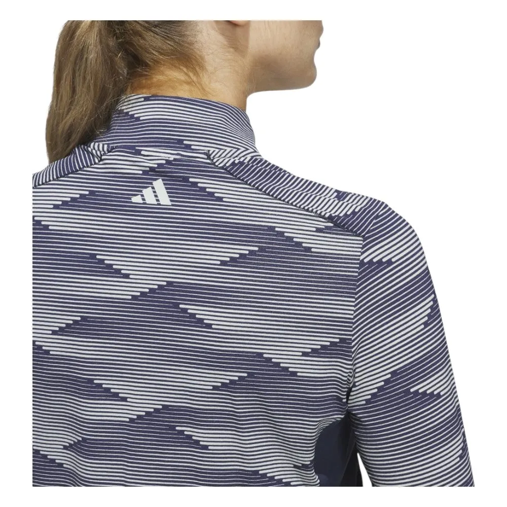 adidas Ladies Ultimate365 Printed Quarter-Zip Mock Golf Polo Shirt IM7886