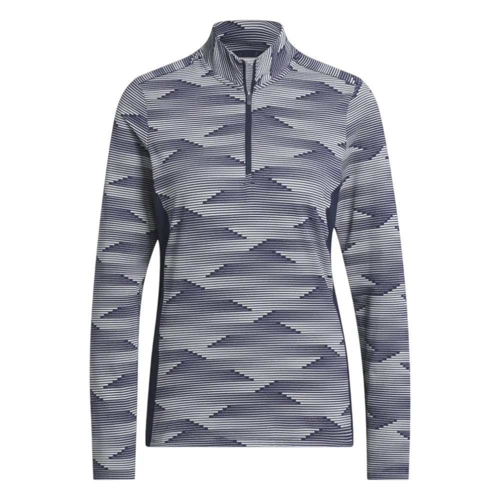 adidas Ladies Ultimate365 Printed Quarter-Zip Mock Golf Polo Shirt IM7886