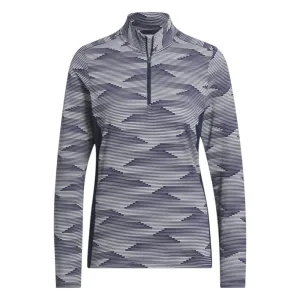 adidas Ladies Ultimate365 Printed Quarter-Zip Mock Golf Polo Shirt IM7886