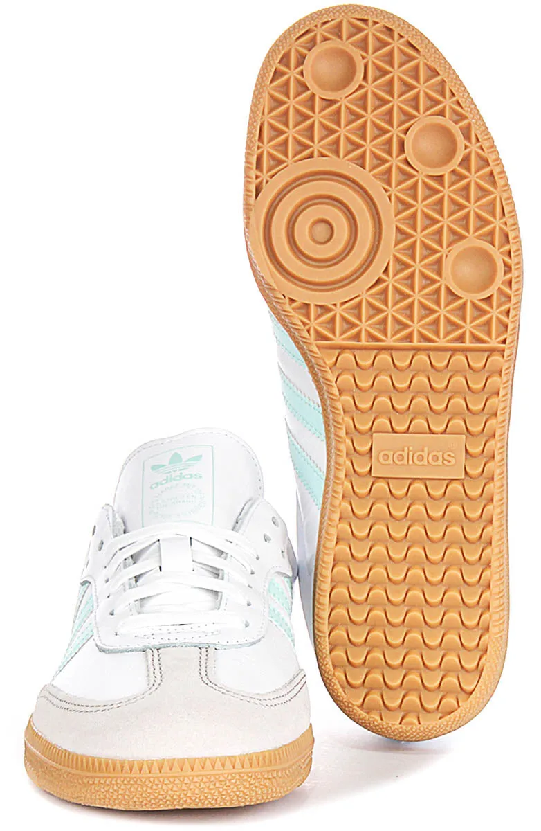 Adidas Samba OG  In White Blue For Youth Shoes Adidas