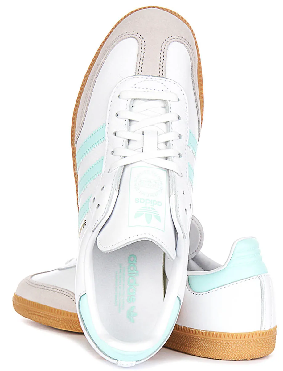 Adidas Samba OG  In White Blue For Youth Shoes Adidas