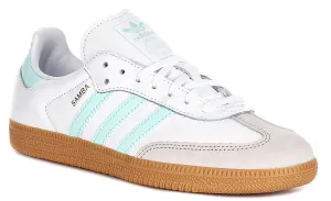 Adidas Samba OG  In White Blue For Youth Shoes Adidas