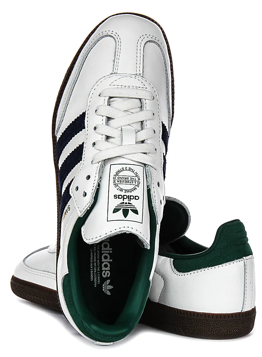 Adidas Samba OG In White Navy Green for Women Shoes Adidas