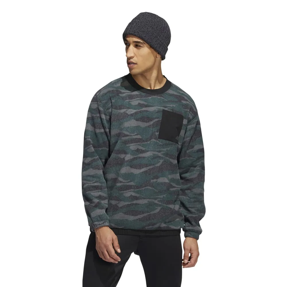 adidas Texture Print Crew Neck Golf Pullover HF6523