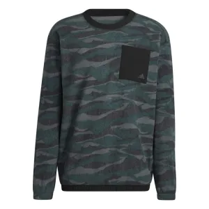 adidas Texture Print Crew Neck Golf Pullover HF6523