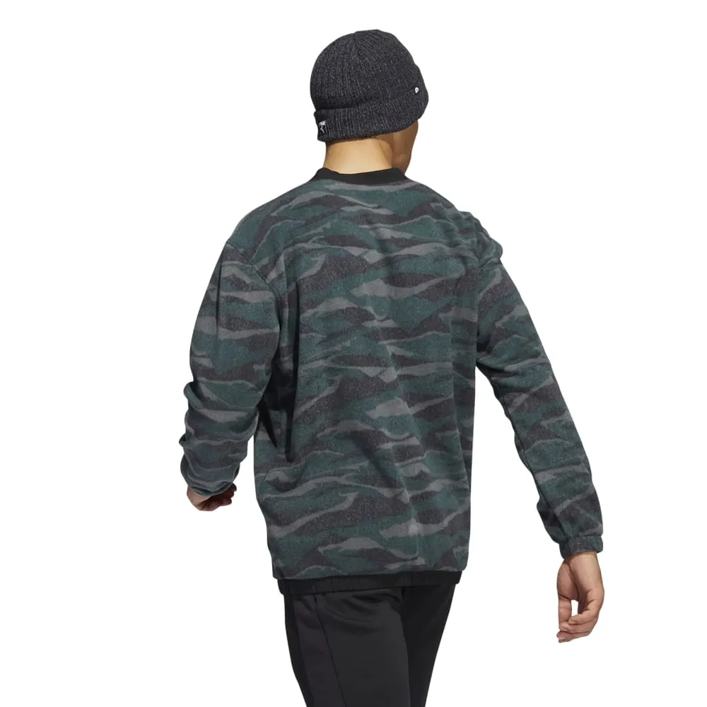 adidas Texture Print Crew Neck Golf Pullover HF6523