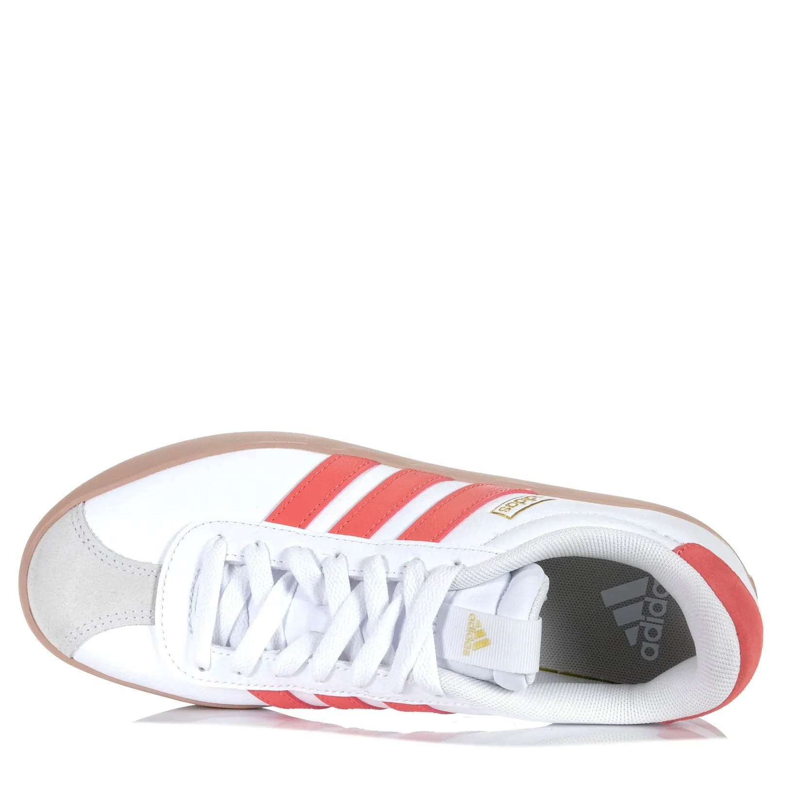 Adidas VL Court 3.0 Womens White/Preloved Scarlet Shoes_Adidas