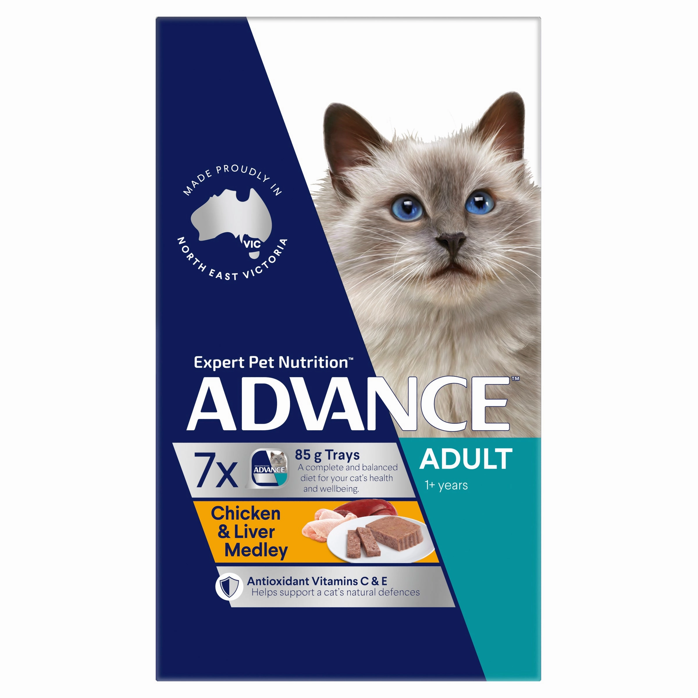 ADVANCE - Adult Chicken & Liver Medley Cat Wet Food (85g x 7pk)