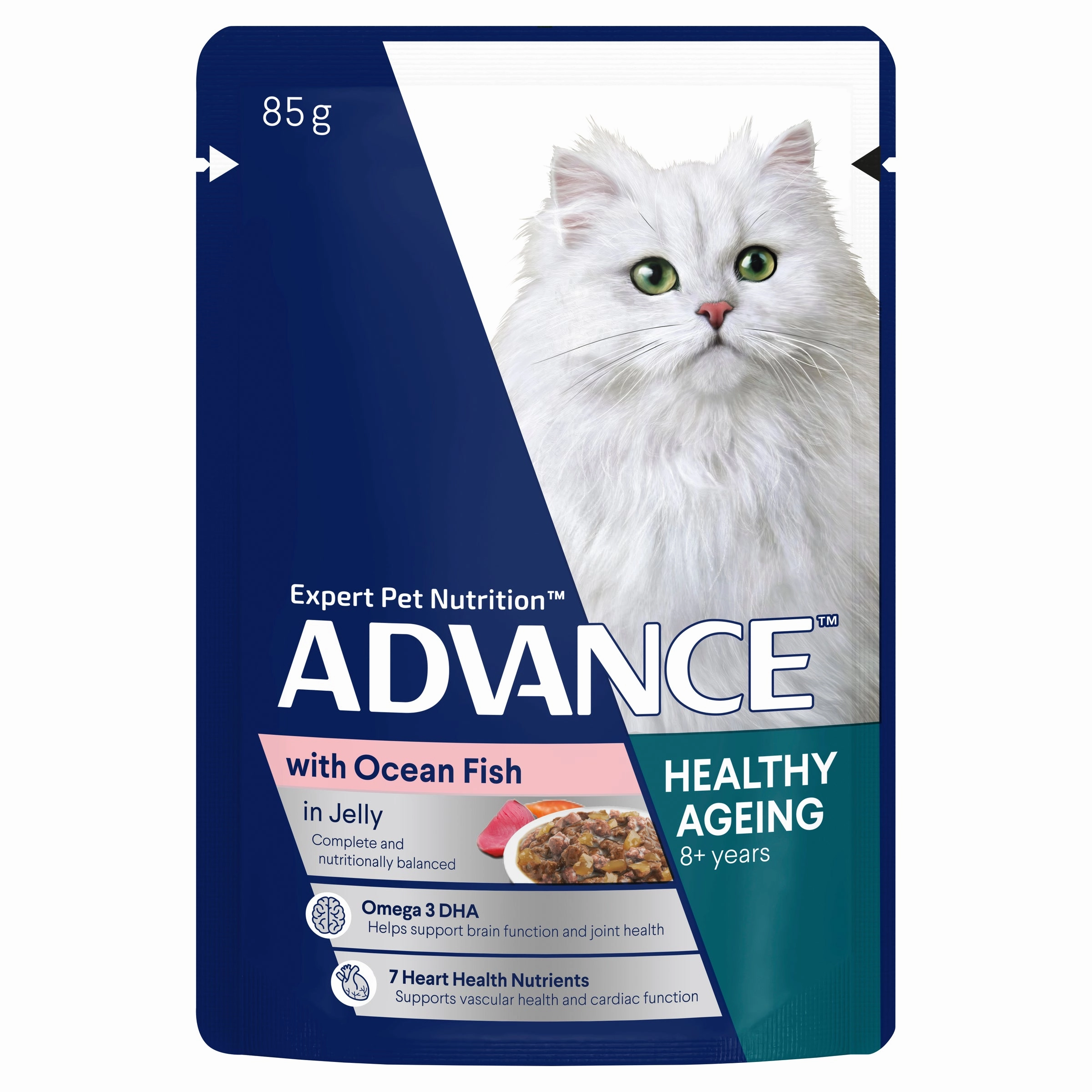 ADVANCE - Healthy Ageing Ocean Fish in Jelly Cat Wet Food (12pk x 85g)