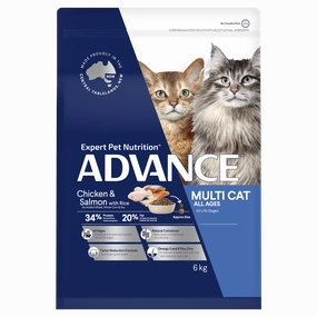 ADVANCE - Multi Cat Chicken & Salmon with Rice Dry Cat Food (6kg)