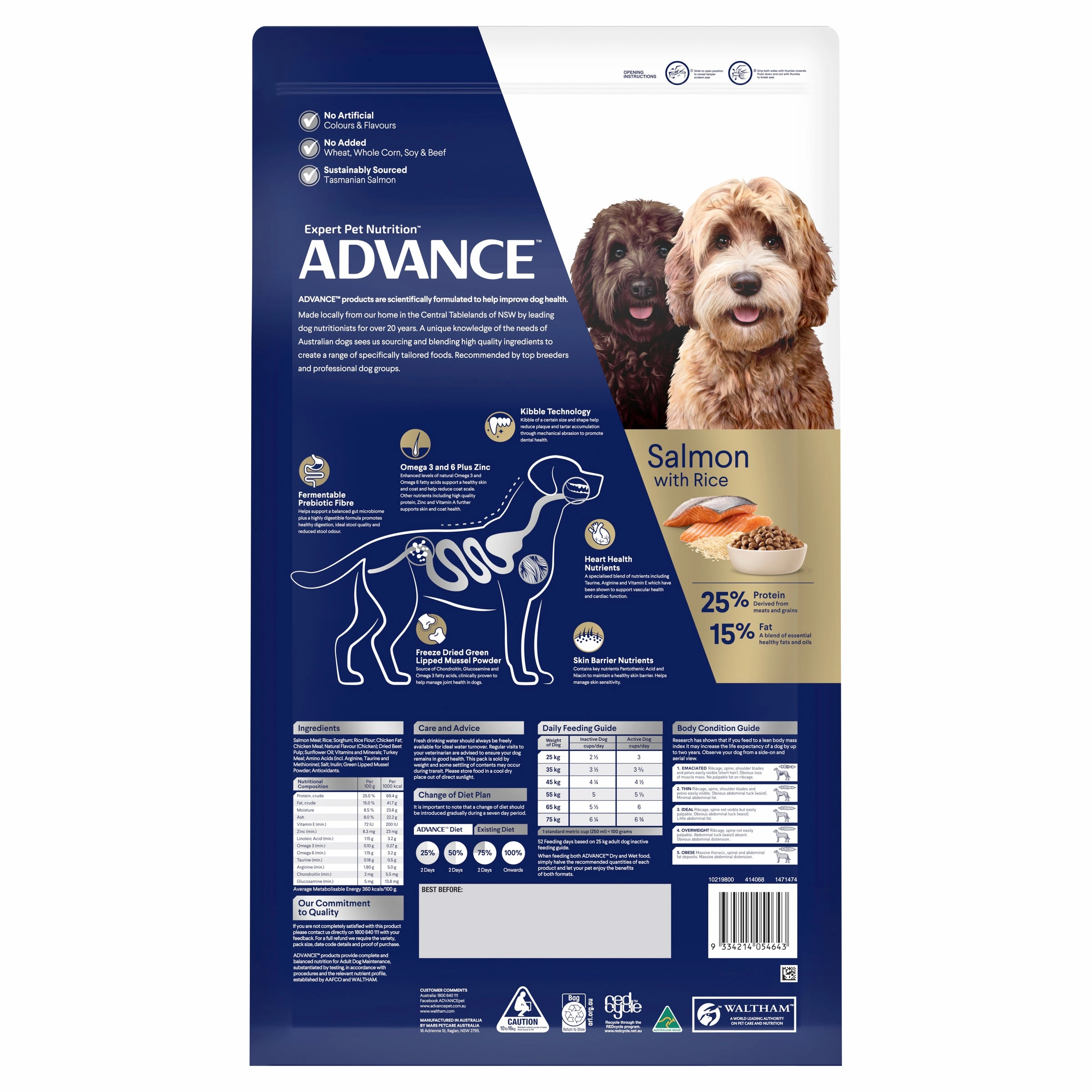 ADVANCE - Oodles Adult Large Breed Salmon with Rice Dog Dry Food (13kg)