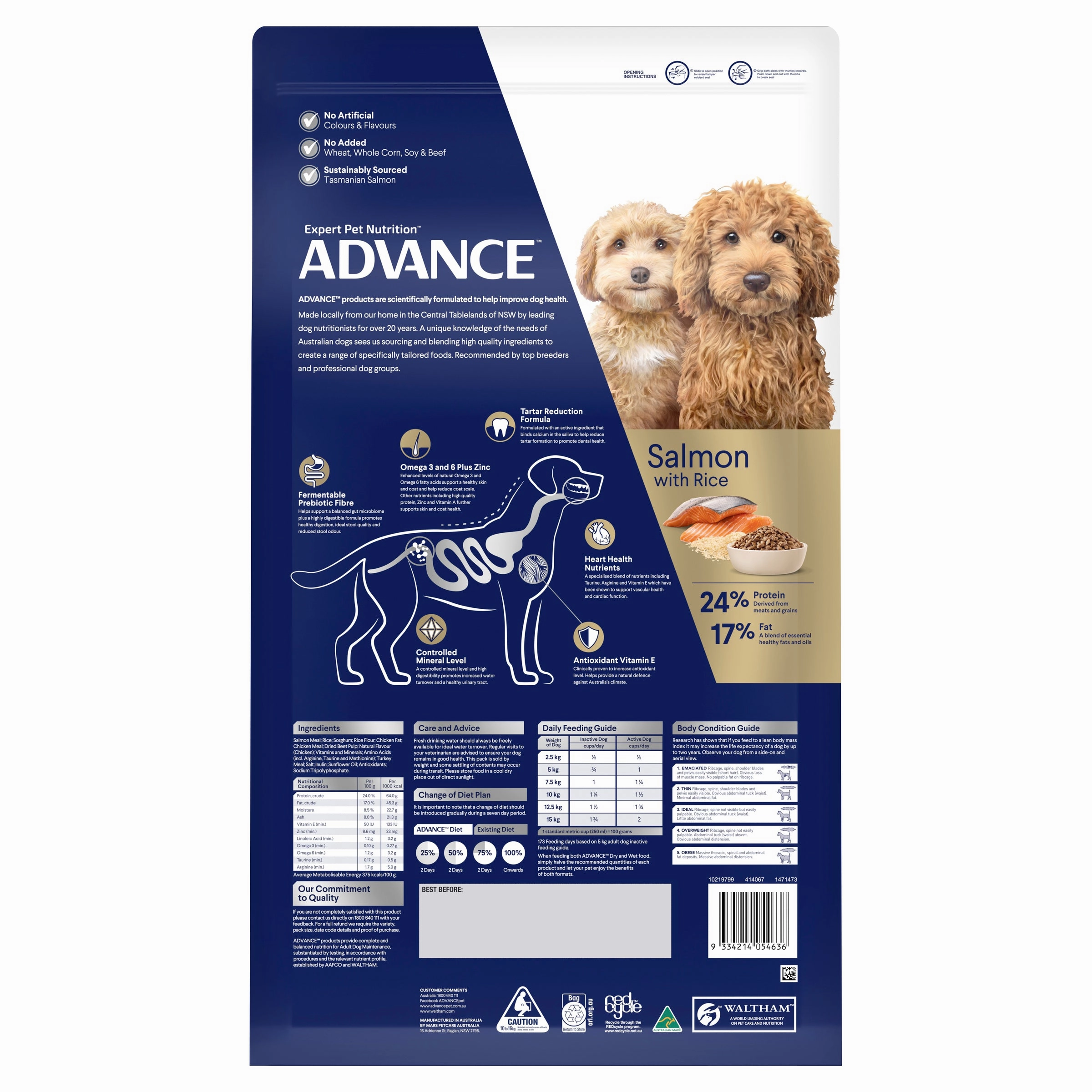 ADVANCE - Oodles Adult Small Breed Salmon with Rice Dog Dry Food (13kg)