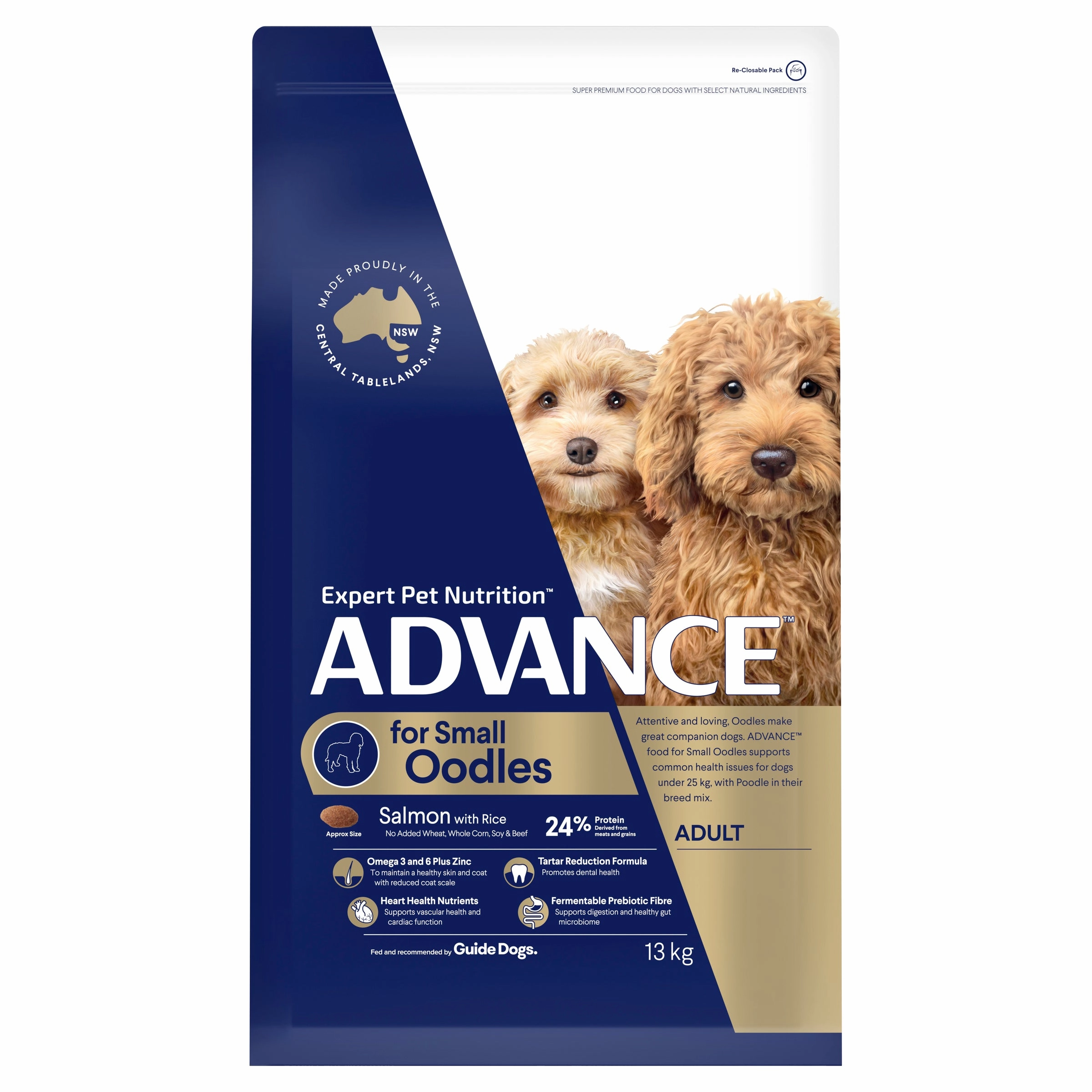 ADVANCE - Oodles Adult Small Breed Salmon with Rice Dog Dry Food (13kg)