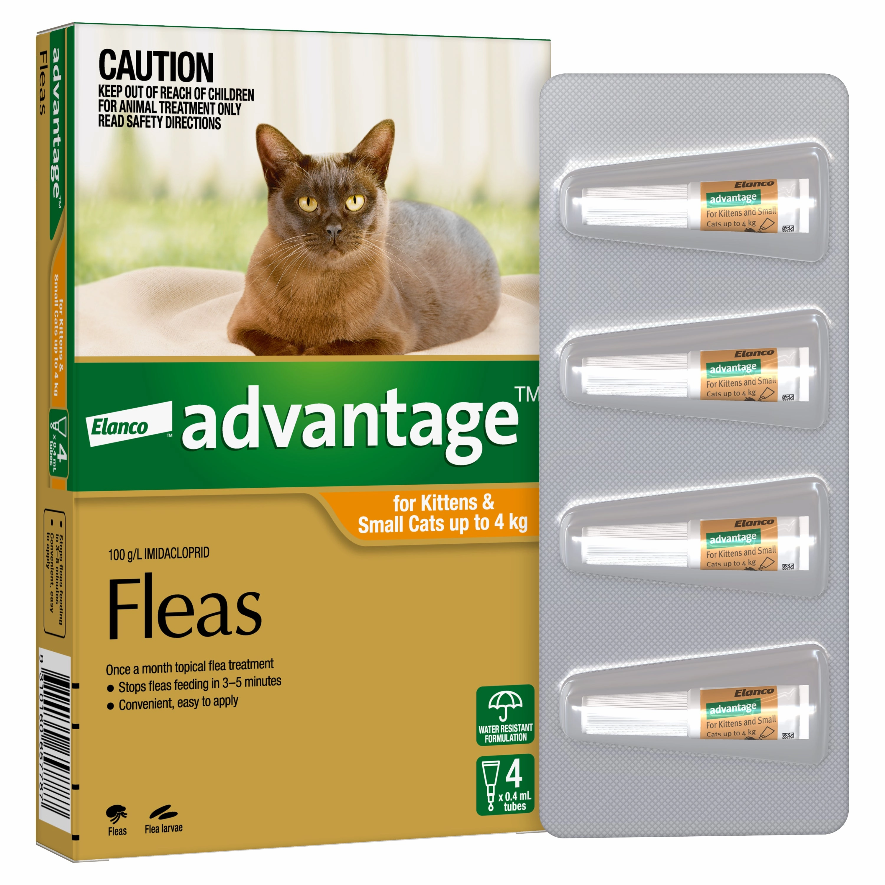 Advantage - Flea Treatment for Cats up to 4kg (4pk)