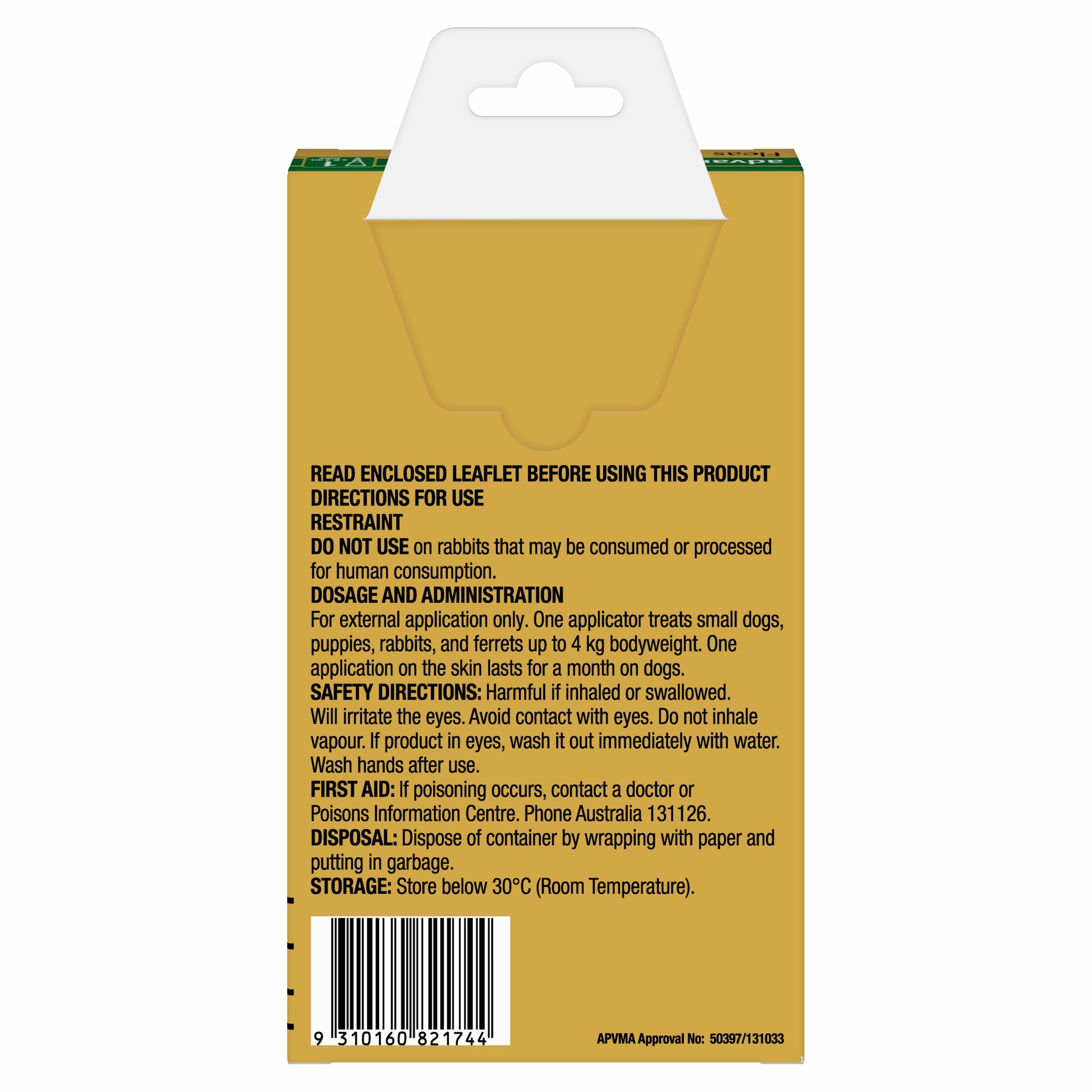 Advantage - Flea Treatment for Puppies and Dogs up to 4kg (1pk)