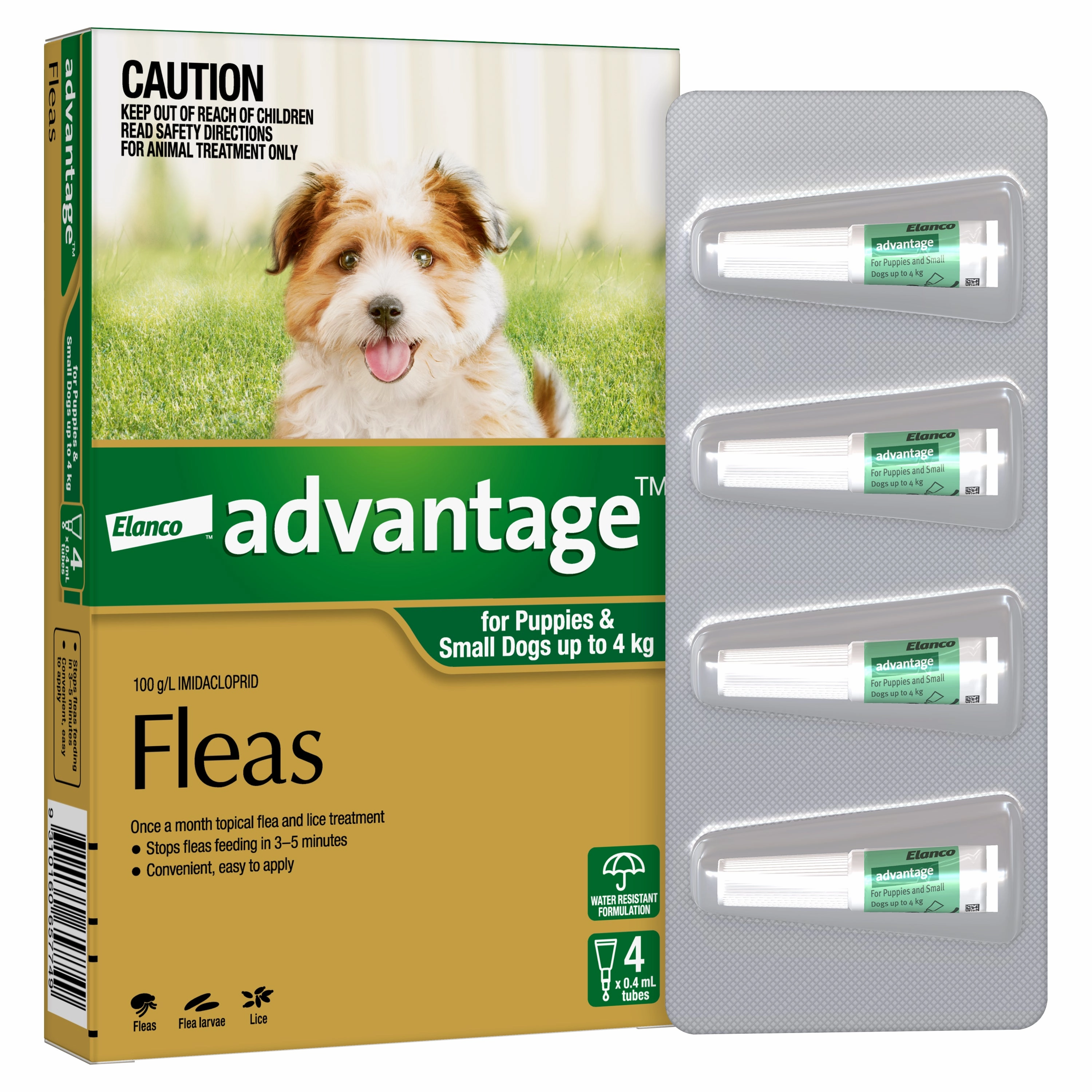Advantage - Flea Treatment for Puppies and Dogs up to 4kg (4pk)