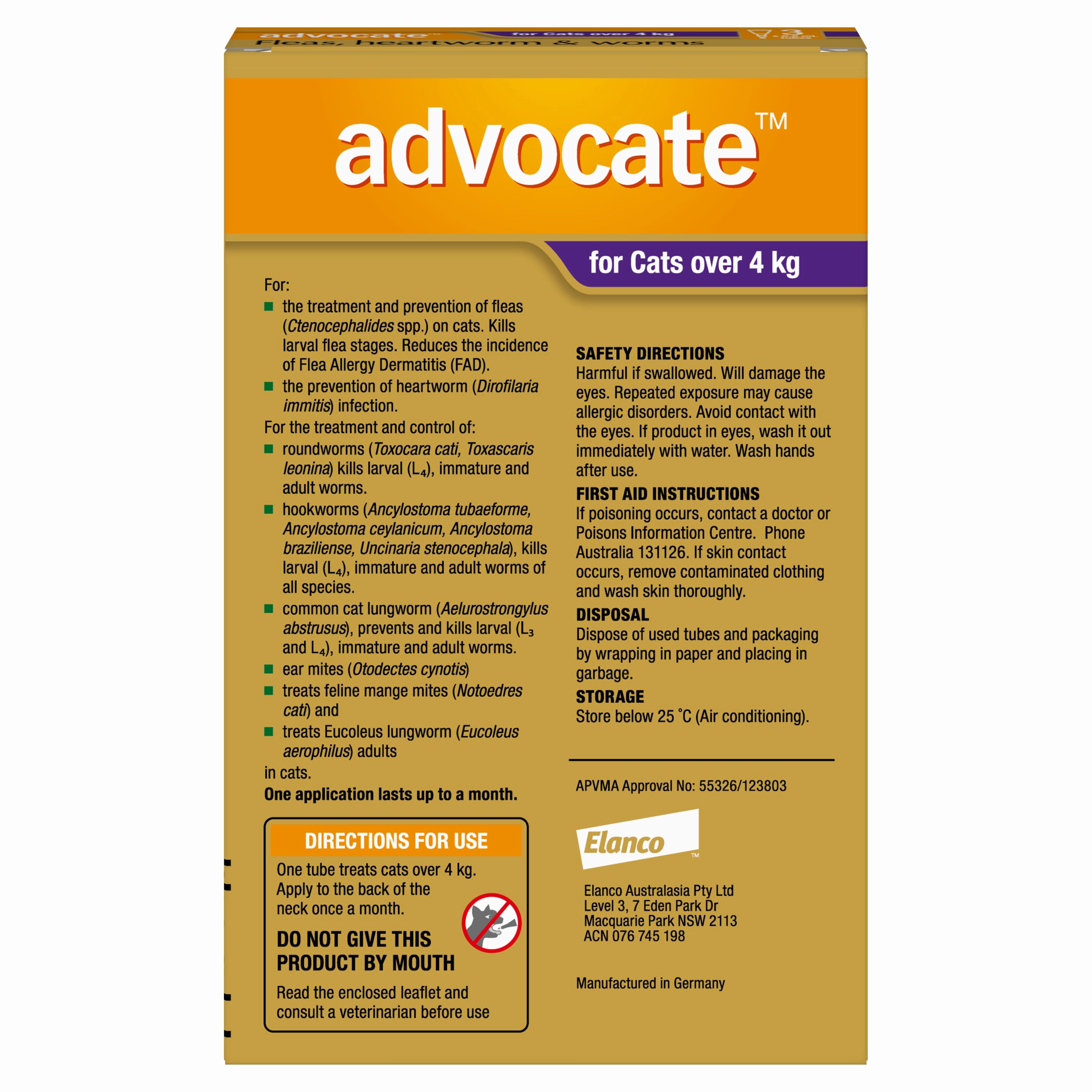 Advocate - Cat over 4kg (3pk)