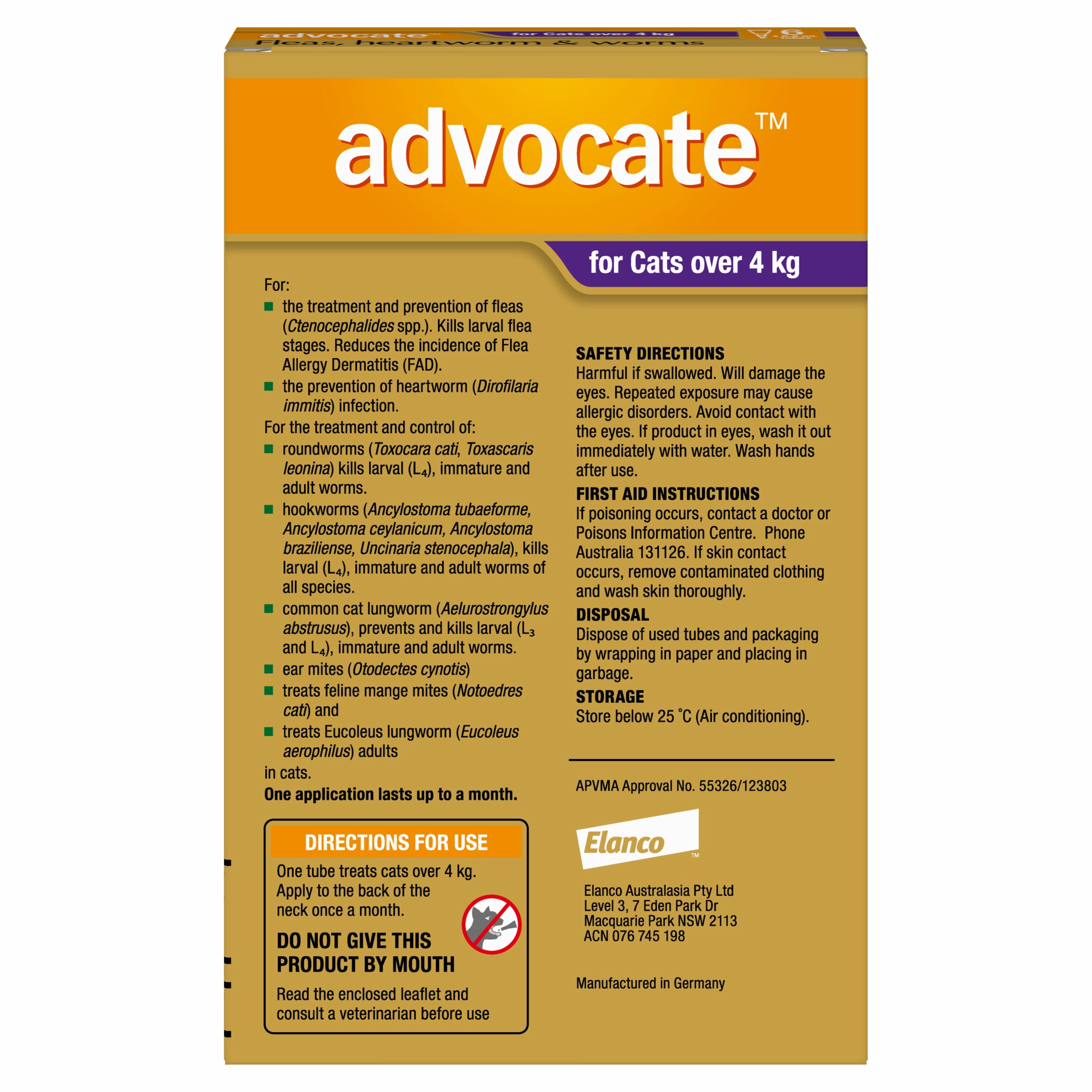 Advocate - Cat over 4kg (6pk)
