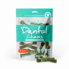 Altimate Pet Dog Dental Chews Infused with Mint & Chlorophyll - Mint Toothbrush Medium 9pcs