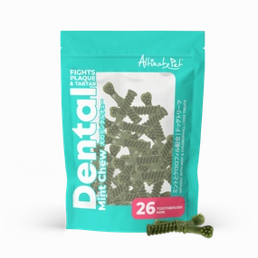 Altimate Pet Dog Dental Chews Infused with Mint & Chlorophyll - Mint Toothbrush Mini 26pcs