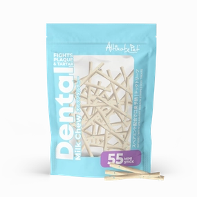 Altimate Pet Dog Dental Chews Infused with Spearmint Breath Strips - Milk Mini Stick 55pcs